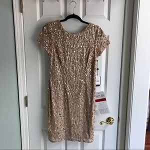 Adrianna Papell Beaded Cocktail Dress Size 8